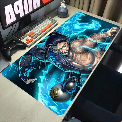 Produit gaming premium Fraquane, équipement gamer Overwatch 2 Gaming Accessories Mouse Pad Gamer Cabinet Pc Big Desk Mat Computer Keyboard Desks Xxl Mousepad Anime Large Mausepad