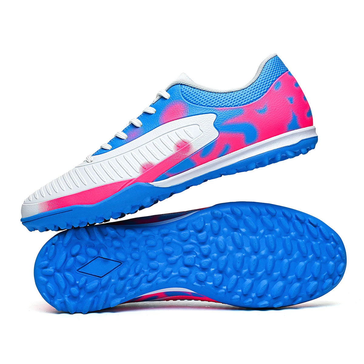 Chaussures de football TF pour adultes, semelle en caoutchouc résistante à l'usure pour terrain synthétique, chaussures de football légères en PU pour hommes, pour matchs sur gazon extérieur