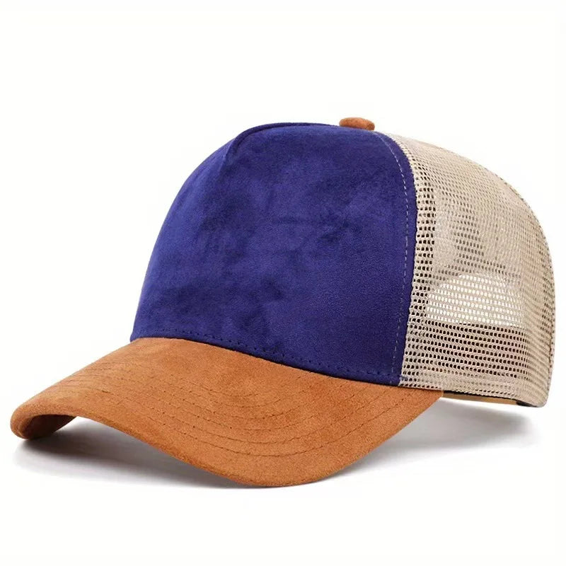 New men's and women's universal mesh suede work cap, men's baseball cap, breathable sports cap for spring and summer.