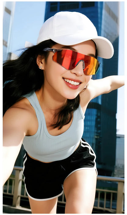 Kapvoe New Outdoor Running Cycling Glasses Bike Photochromic Sunglasses Women Eyewear Men Sports Marathon Bicycle UV400 Goggles