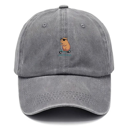 Capybara Cartoon Washed Cotton Baseball Cap For Men Women Embroidery Unisex Soft Hats Vintage Funny Animal Hat Cute Fashion Caps