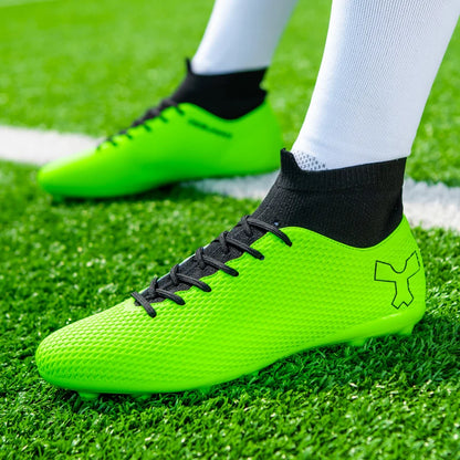 New Unisex Long Spike Football Boots Men Broken Nail Soccer Shoes AG/TF Training Soccer Cleats Sneakers Non-Slip Ankle Zapatos