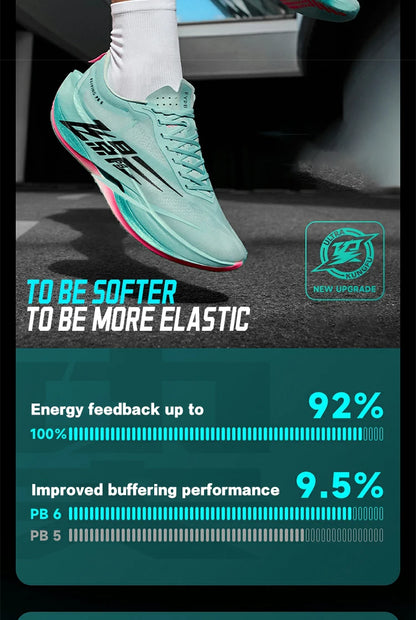 QIAODAN Feiying PB6.0 Pantofi sport de maraton pentru bărbați, model nou, cu talpă suspendată și placă integrală din carbon, adidași de alergare QDB023261299