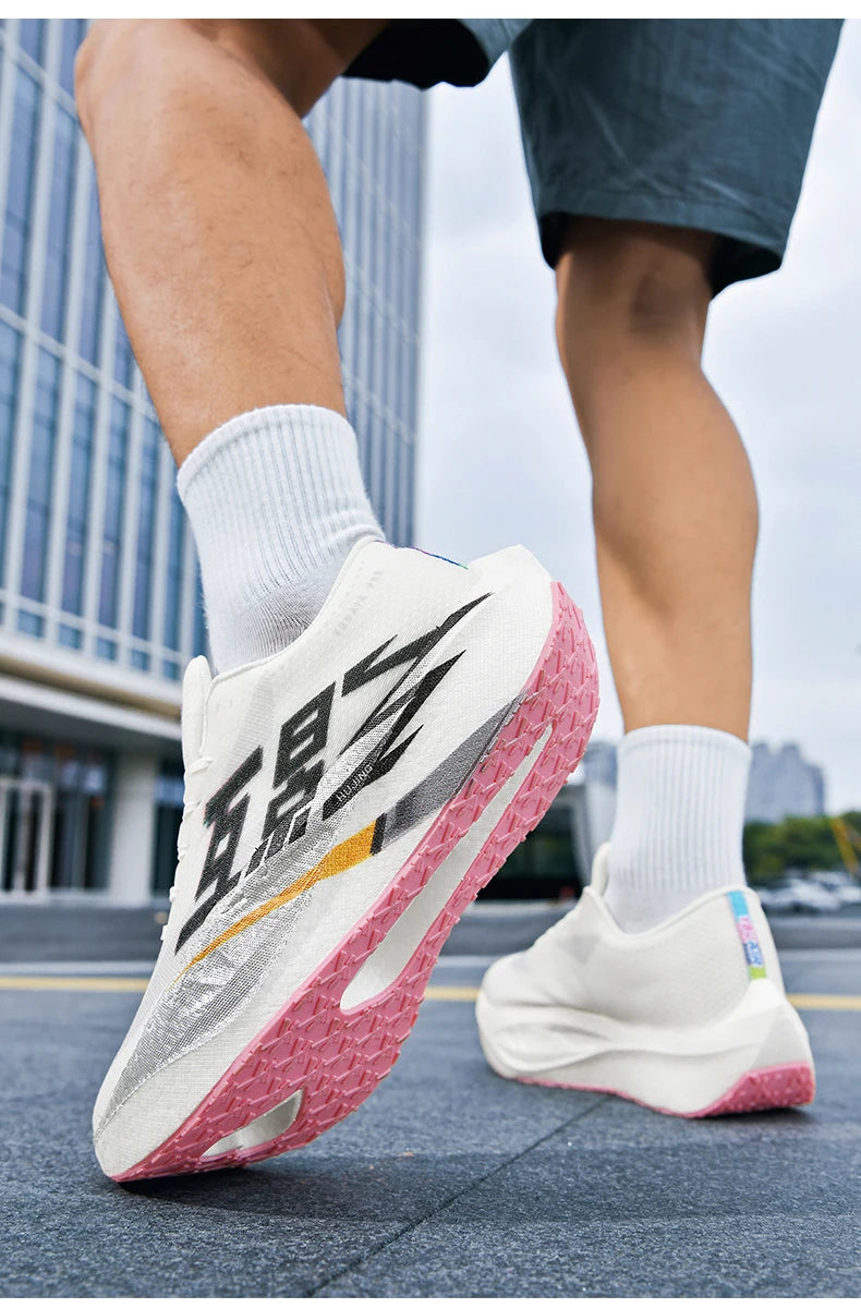 Running Shoe Men Sports Carbon Board Speciality Breathable Lightweight Women's Comfortable Athletic Nonskid Sneakers﻿ Marathon
