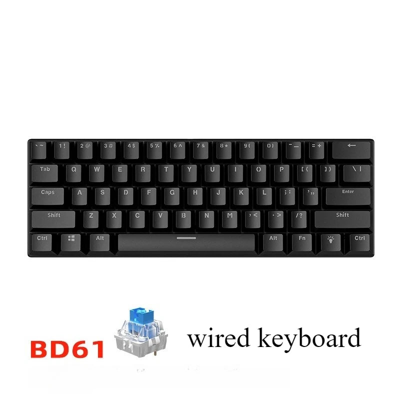 Tastiera meccanica 60% da gaming, tastiera gamer meccanica per PC, laptop e ufficio, mini keyboard con tasti bianchi