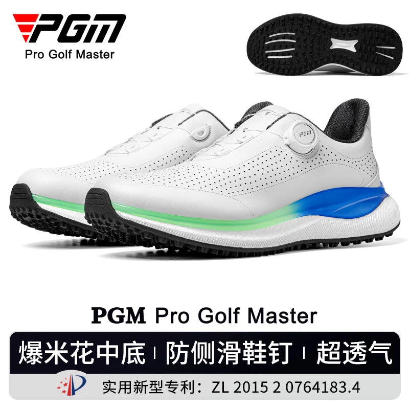 PGM Golf Sneakers sportive da uomo con intersuola super morbida in popcorn, lacci con pomelli, antiscivolo e traspiranti