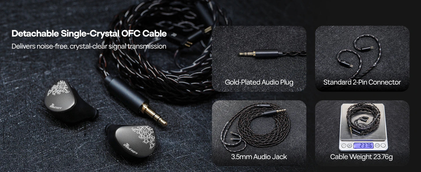 Linsoul Kiwi Ears Cadenza II IEM 10mm Titanium Dynamic Driver HiFi Earphones with KARS 2.0 & Detachable Cable