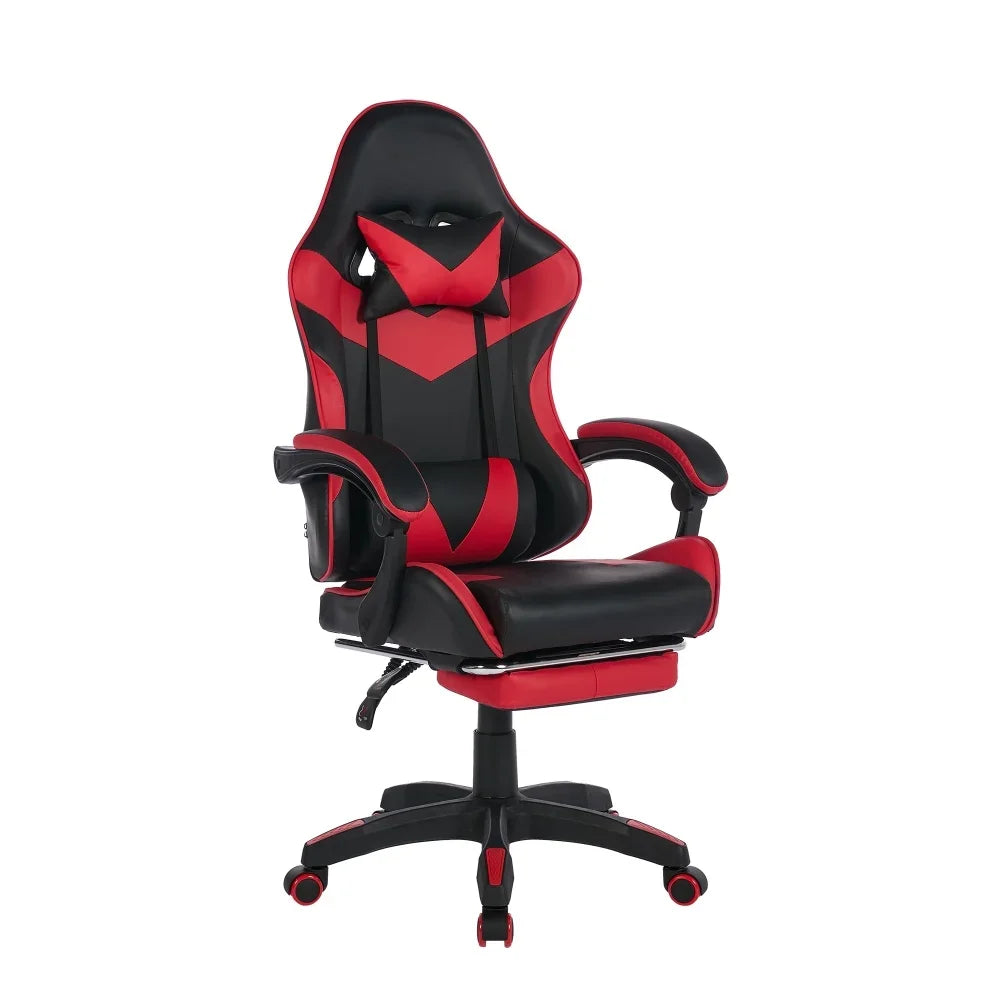 360° Ergonomic Gaming Chair Racing Style Leather Office Chair with Lumbar Support, Headrest, Footrest, Swivel Reclining Computer Gaming Chair