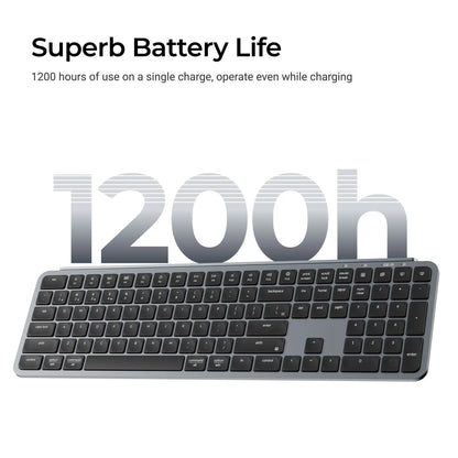 Tastiera wireless ultra-sottile Keychron B6 Pro layout ISO, formato completo, portatile e leggera, con connessioni 2.4GHz e Bluetooth