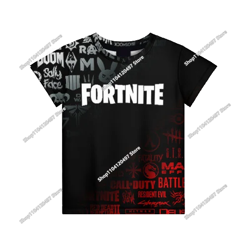 T-shirt Fortnite 2026 para rapaz, verão, anime, gaming, T-shirt para todos, camisola gira, T-shirt básica Battle Gamer, manga curta para homem