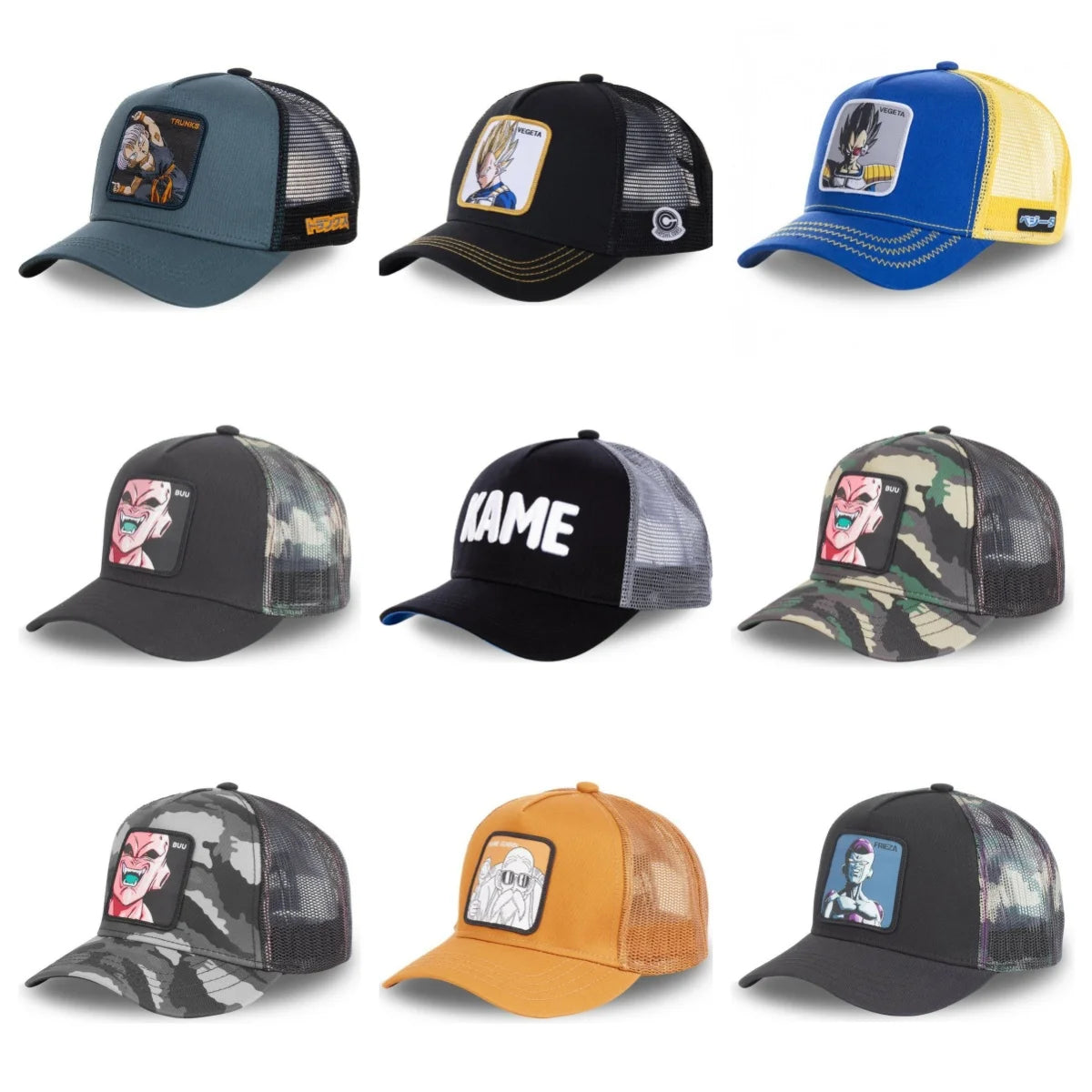 Czapka z motywem Dragon Ball Son Goku – letnia czapka podróżna z daszkiem, męska czapka z haftem w stylu hip-hopowym, z daszkiem przeciwsłonecznym, regulowana czapka typu trucker z siateczką