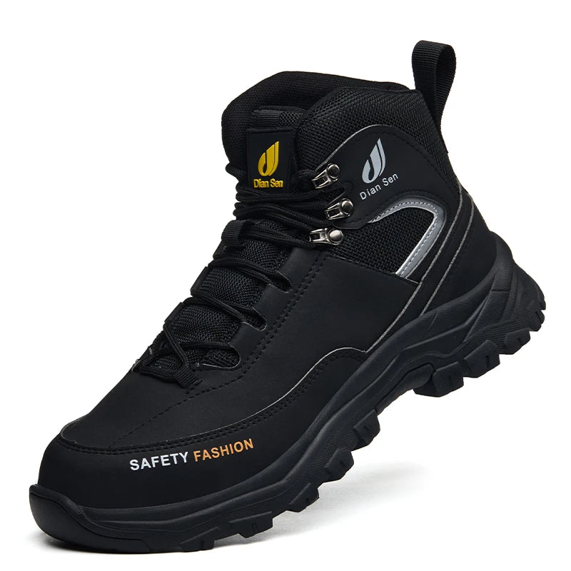Chaussures de sécurité à embout en acier pour hommes, bottes de travail anti-perforation, chaussures de protection antidérapantes, chaussures de sport pour hommes