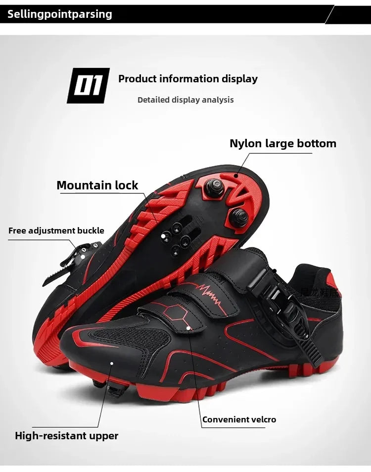 Scarpe da ciclismo unisex con suola rigida – Scarpe da bici da strada 4-Season con pedali a sgancio rapido, ideali per la MTB e gli sport all’aria aperta