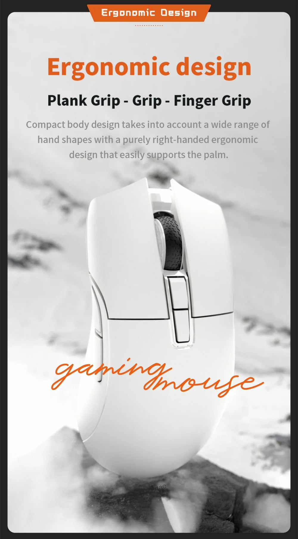 Motospeed Darmoshark N3 Pro Bluetooth vezeték nélküli gamer egér, dupla 8K, hárommódú, újratölthető, PAW3395, 64g, ergonomikus gamer egér