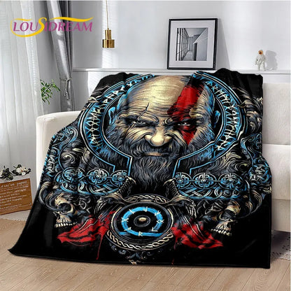 29 Style Kratos God of War Games Cartoon Blanket,Soft Throw Blanket for Home Bedroom Bed Sofa Picnic Travel Office Cover Gifts