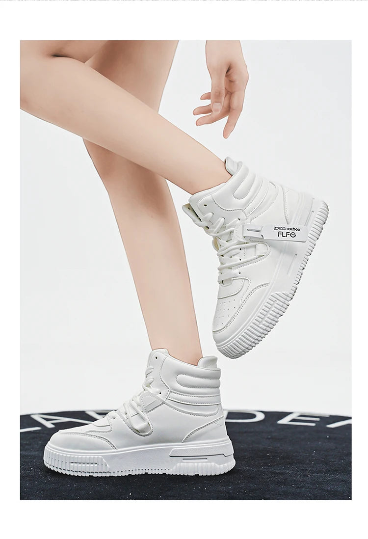 Baskets décontractées de mode, chaussures de skateboard montantes, bottines pour étudiants, hommes et femmes, tendance, résistantes à l'usure, bicolores, pour couples