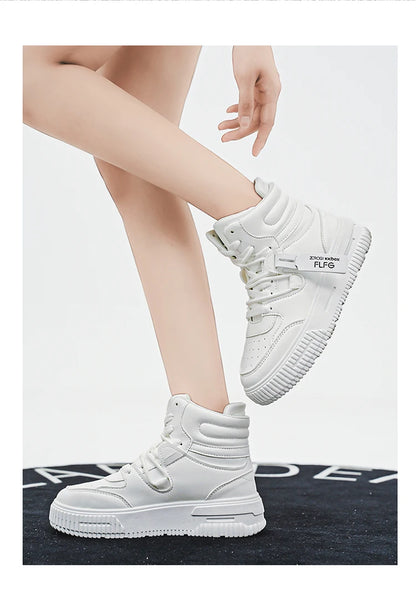 Baskets décontractées de mode, chaussures de skateboard montantes, bottines pour étudiants, hommes et femmes, tendance, résistantes à l'usure, bicolores, pour couples
