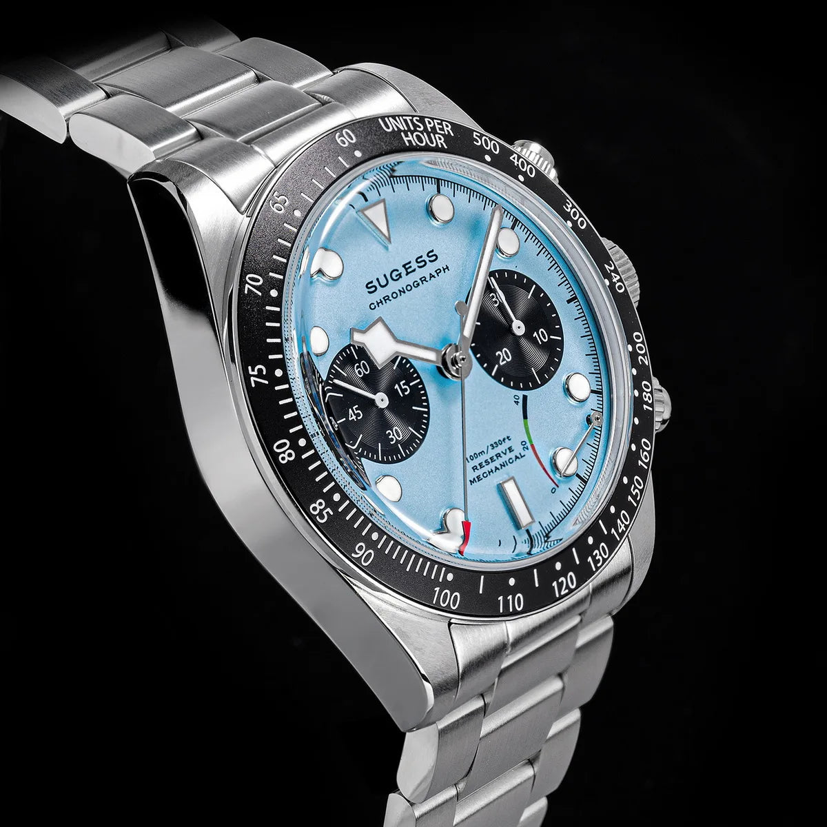 Sugess Chronograph Men Watch Original ST1907 Swanneck Pilot Mechanical Wristwatches Domed Sapphire Crystal Dopamine S457 2025new