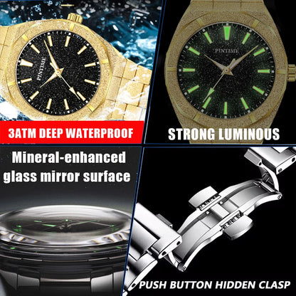 Men's wristwatch Starry Frosted Men Quartz Watch Fashion And Luxury Gentleman Watches Golden Watch Waterproof Silver Accessories