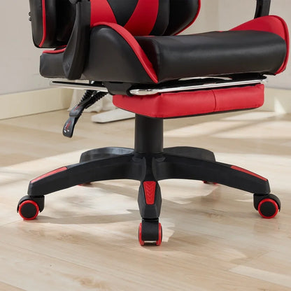 360° Ergonomic Gaming Chair Racing Style Leather Office Chair with Lumbar Support, Headrest, Footrest, Swivel Reclining Computer Gaming Chair