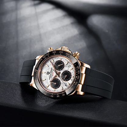 PAGANI DESIGN New Ceramic Bezel Men Quartz Wristwatches Luxurys Sapphire Glass Chronograph 100m Waterproof Stainless Watches Men