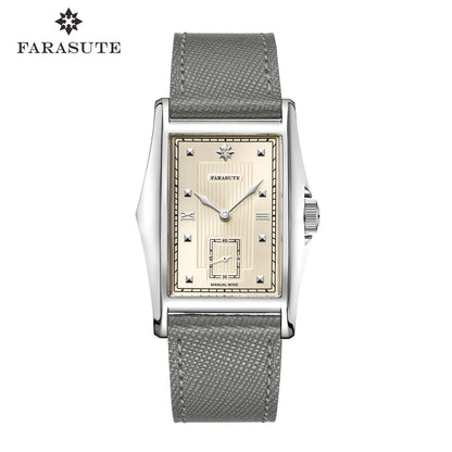 FARASUTE Creative Manual Square Customized Mechanical Movement Watch Men Luxury Sapphire Glass Small Second Wristwatches reloj
