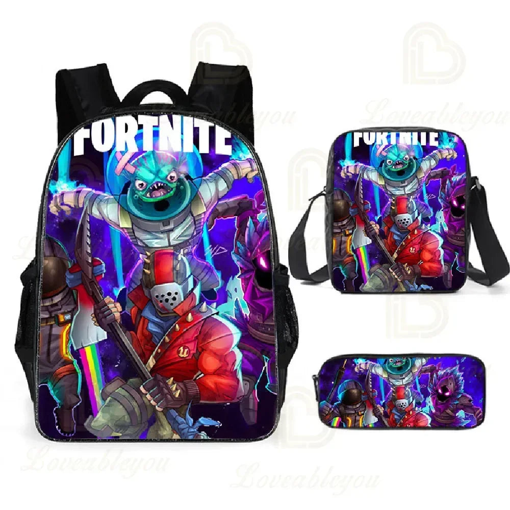 F-FORTNITE Battle Games Backpack for Children School Bag Boys Girls Primary Crossbody Pencil Case Kids Toddler Backpack