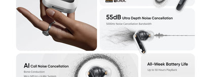 realme Buds Air 8 Pro Wireless Bluetooth 6.1 Earbuds – 55dB Active Noise Cancelling, LHDC 5.0, AI Translation, IP55 Waterproof TWS Earphones