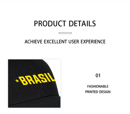 Brazil Fans “BRASIL” Printed Soft-Peak Baseball Cap – Unisex Adjustable Sun Hat for Soccer Enthusiasts – Father's Day Gift
