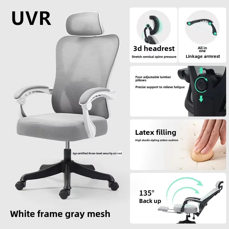 UVR Ergonomic Gaming Computer Chair with Adjustable Height, Swivel Office Chair, Comfortable Armrest Lift Chair for Home & Work