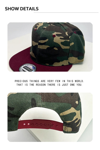 New Unisex Color Block Camouflage Baseball Hats Flat Eave Breathable Hip Hop Sunshade Peaked Caps Versatile Fashion Personal ins