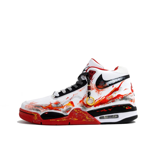 Spersonalizowane trampki Nike Flight Legacy Kaleidoscope Destiny Gradient Dye – retro buty do koszykówki z wysoką cholewką dla mężczyzn