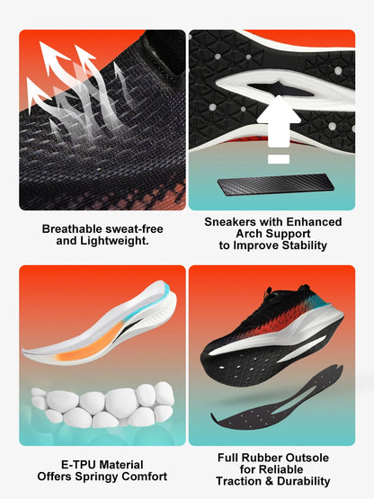 Baasploa løbesko til mænd, professionelle træningssko til kvinder, med kulfiberplade, åndbare sneakers i mesh, lette unisex-sportssko til mænd