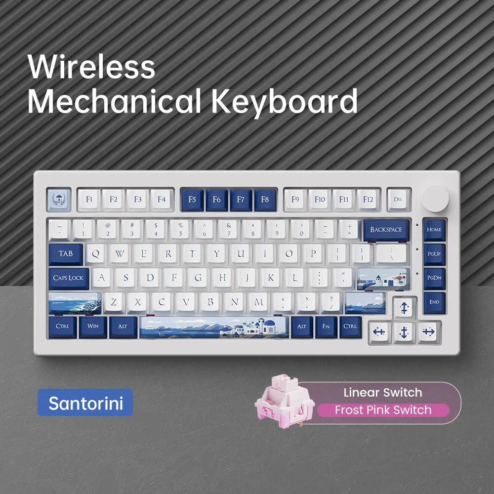 Tastiera meccanica gaming personalizzata Akko 5075 V3 75% ANSI-US con manopola del volume, hot-swappable, RGB, USB Type-C/2.4g e BT5.0 tri-mode