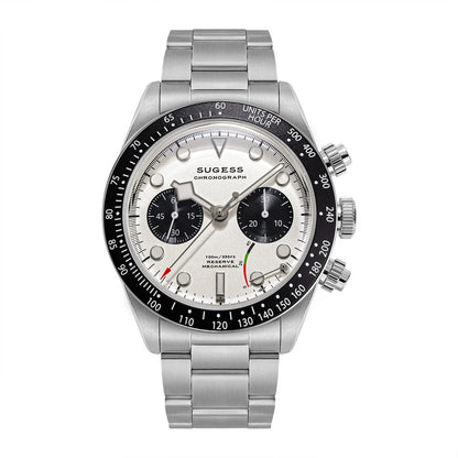 Sugess Chronograph Men Watch Original ST1907 Swanneck Pilot Mechanical Wristwatches Domed Sapphire Crystal Dopamine S457 2025new