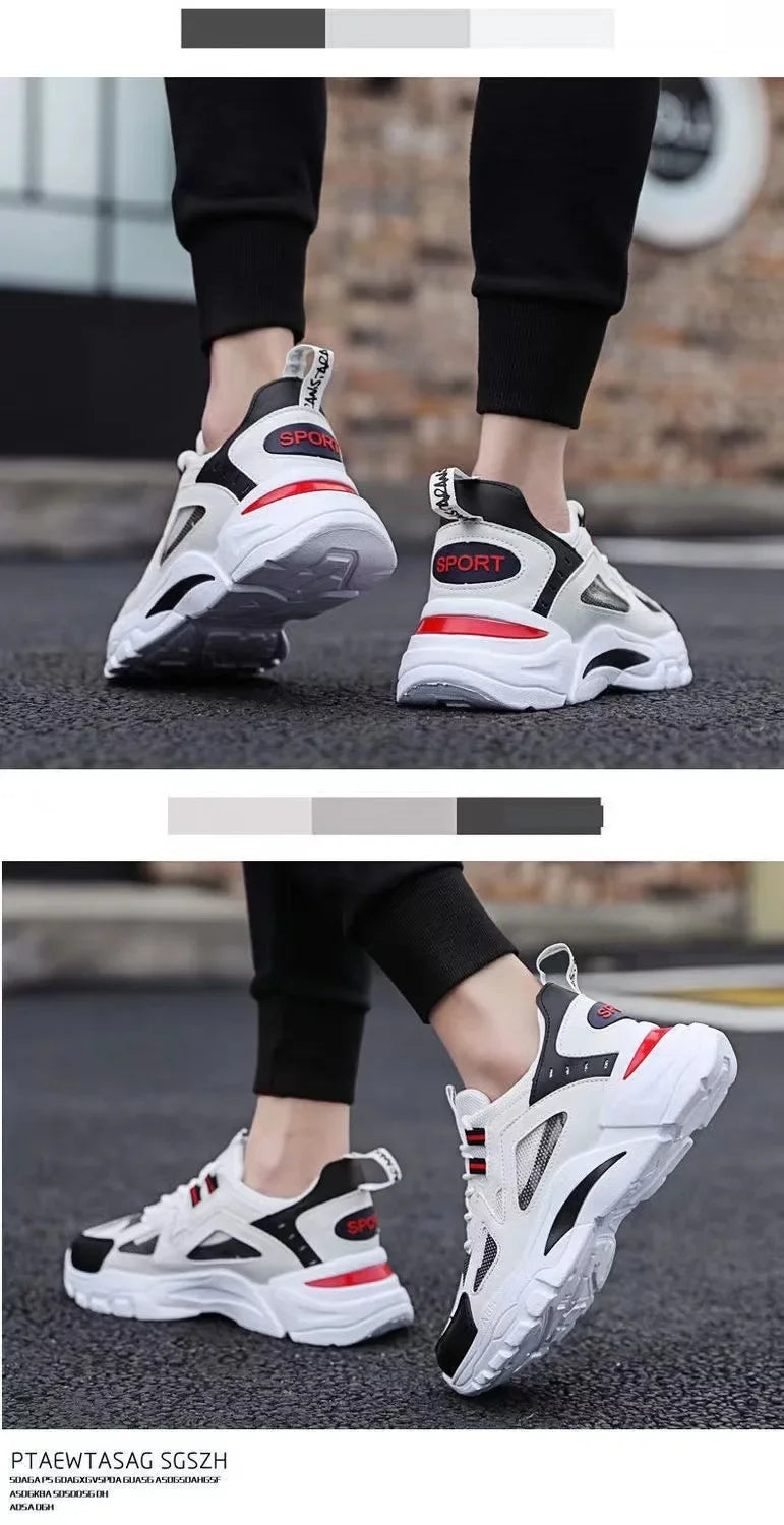 Spring New Style Breathable Thick Bottom Heightening Sports Dad Shoes Men Korean Version Trendy Casual Shoes Autumn Model