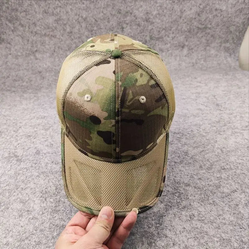 Gorra de béisbol de malla transpirable de verano para hombre, talla grande, ajustable, gorra casual de camuflaje para actividades al aire libre y en la selva, para hombre, 62 cm