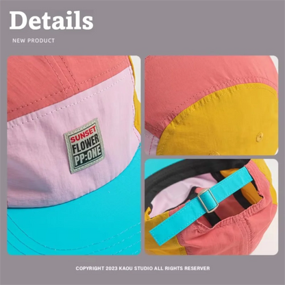 Retro Japanese Style Hip-hop Hats 5 Panel Thin Flat Brimmed Baseball Cap Quick-drying Breathable Sunscreen Hat Unisex