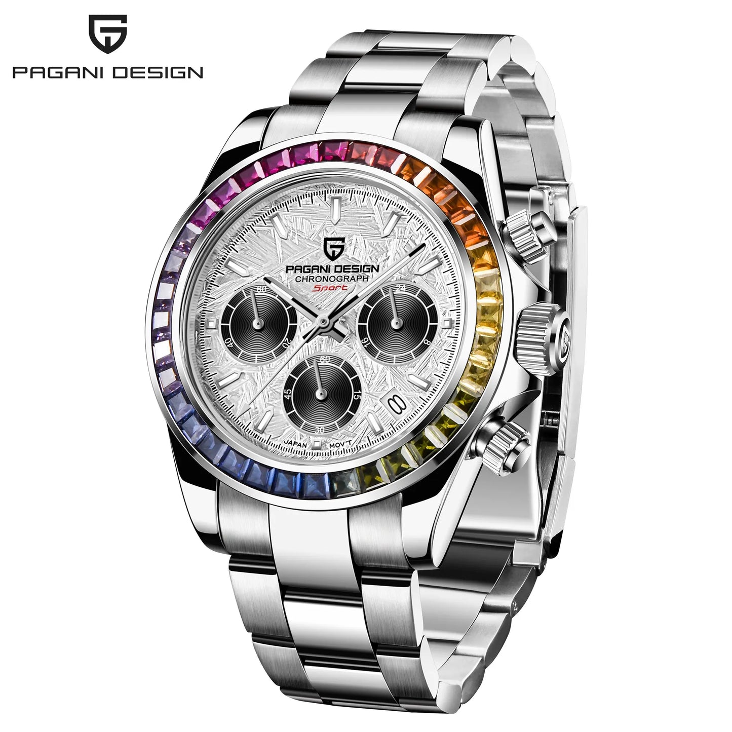 PAGANI DESIGN Men Exquisite Quartz Watch Luxury Choice VK63 Sapphire Mirror Stainless Steel Calendar Small Three-Pin Chronograph