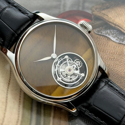 Merkur 100% Tourbillon Watch Men High Frequency 28800 Sapphire Business Watch For Men Mechanical Wristwatches Relogio Masculino