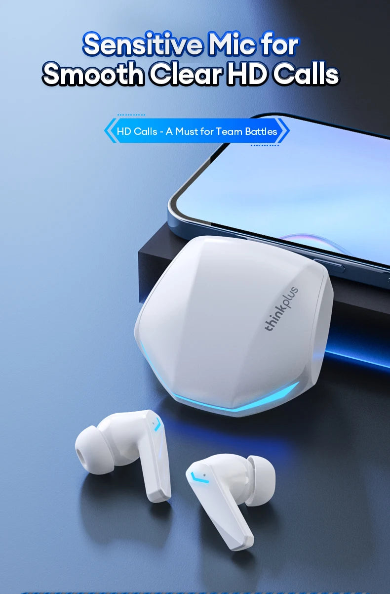 Auricolari wireless Lenovo GM2 Pro TWS Bluetooth 5.3 – Auricolari HD con controllo touch e microfono, cuffie sportive impermeabili