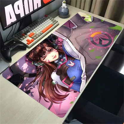Overwatch 2 Gaming Accessories Mouse Pad Gamer Cabinet Pc Big Desk Mat Computer Keyboard Desks Xxl Mousepad Anime Large Mausepad, équipement gamer Fraquane