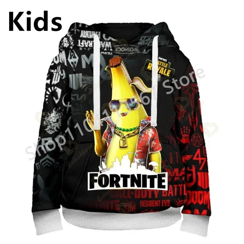 Llama Battle Royale F-Fortnited Hoodies 3D Printed Men Women Children Sweatshirts Boy Girl Kids Streetwear Pullover Green Tops