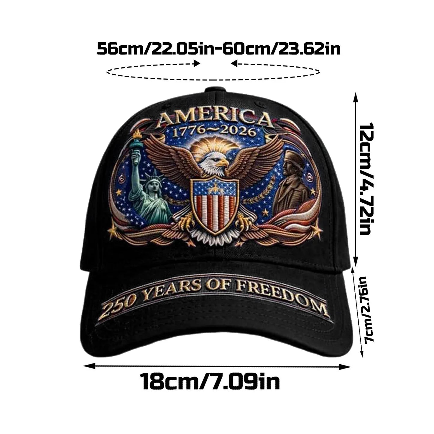 USA 250th Anniversary Denim Baseball Cap 1776 2026 Adjustable Patriotic Retro Running Hat Lightweight Breathable