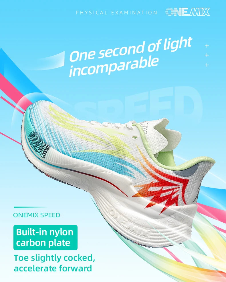 Zapatillas deportivas de running ONEMIX 2025 con placa de carbono para hombre y mujer, transpirables, amortiguadas, antideslizantes, PB, ligeras y con efecto rebote