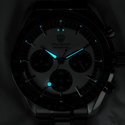 Watchdives WD1863 Watch VK63 Quartz Chronograph Movement Bubble Sapphire Crystal 100m Waterproof Luminous 39mm Vintage Watches