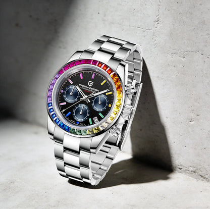 PAGANI DESIGN Men Exquisite Quartz Watch Luxury Choice VK63 Sapphire Mirror Stainless Steel Calendar Small Three-Pin Chronograph