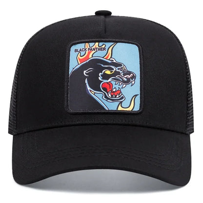 New High Quality Outdoor Sport Black Panther Baseball Cap Spring And Summer Embroidered Adjustable Unisex Hip Hop Dad Mesh Hat