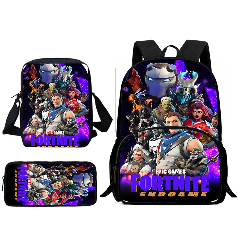 Hot Game Design Child Backpacks Shoulder Bag Pencil Case F-FortniteS Pupil Large Capacity School Bags for Boys Girls Best Gift