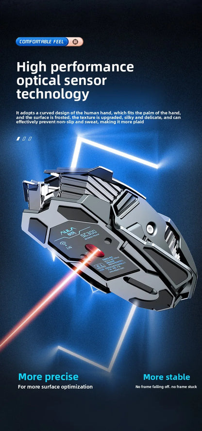 2025 Нова безжична гейминг мишка SC300 2.4G RGB 3200dpi, презареждаема, безшумна механична e-sports мишка за настолен компютър и лаптоп